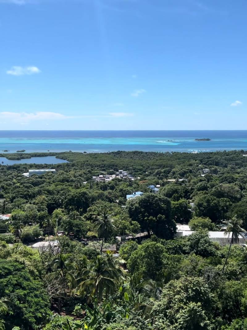 Vistas desde el campanario de la Primera Iglesia Bautista, isla de San Andrés, Colombia